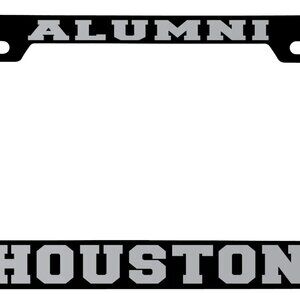 University of Houston Alumni Black Laser Engraved Metal License Plate Frame